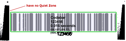 Decodes barcodes without Quiet Zone