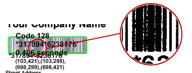 Fax distorted barcode image