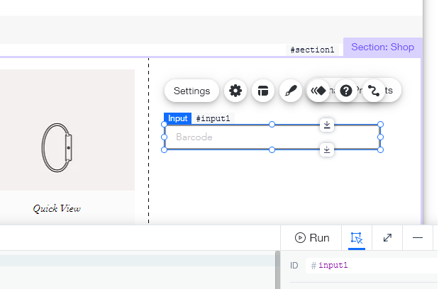 Wix add barcode in input field