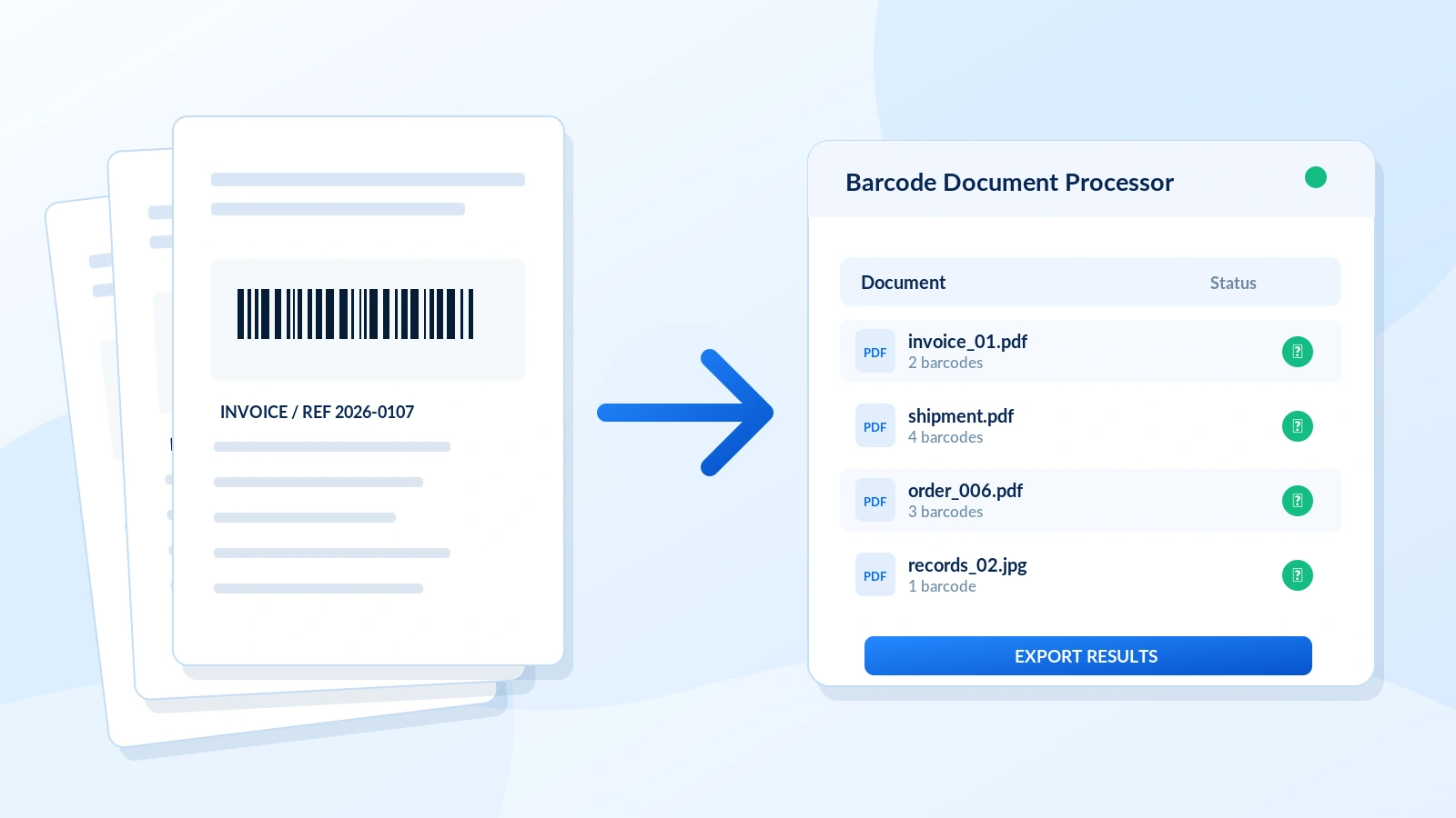 Illustration of DataSymbol Barcode Document Processor